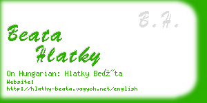 beata hlatky business card
